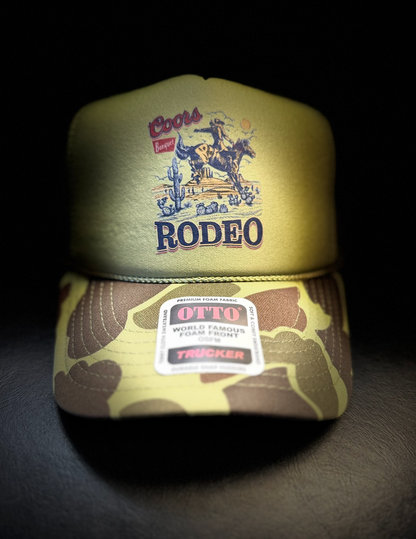 Coors Banquet Rodeo Duck Camo Foam Trucker Cap